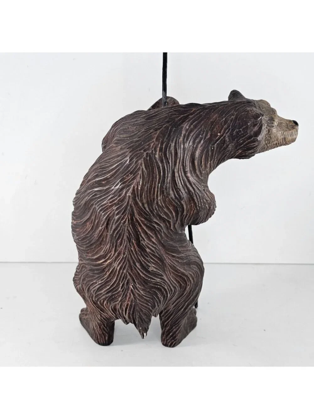 Department 56 Brown Bear Figurine Holding Candle Holder Stick Rustic Resin 13